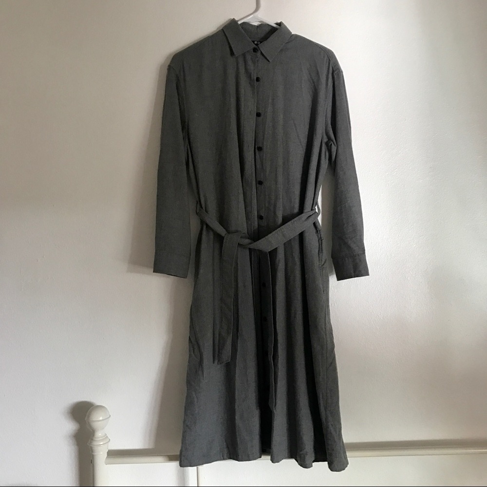 Flannel Long Sleeve Shirt Dress